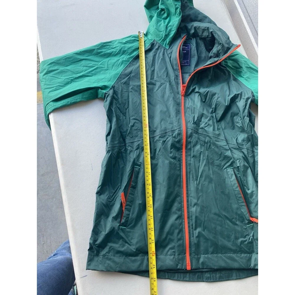 Mountain Warehouse Kids Waterproof Rain Jacket 13 Yrs Green Nylon Ripstop Coat